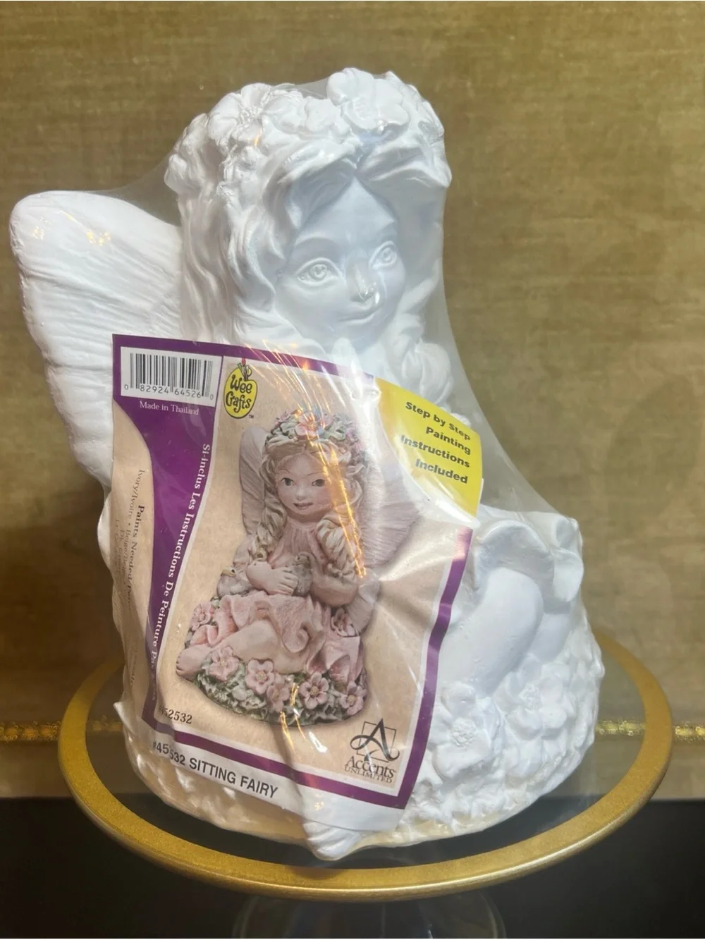 Wee Crafts Accents Unlimited 452532 Sitting Fairy DIY Ceramic VTG Thailand 8” - Picture 1 of 10
